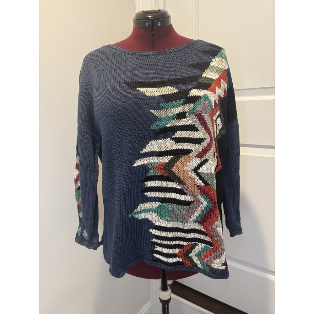 Peruvian Connection South Western Pattern Sweater, Cotton, XL